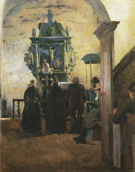 Harriet Backer Alteret i Tanum kirke oil painting picture